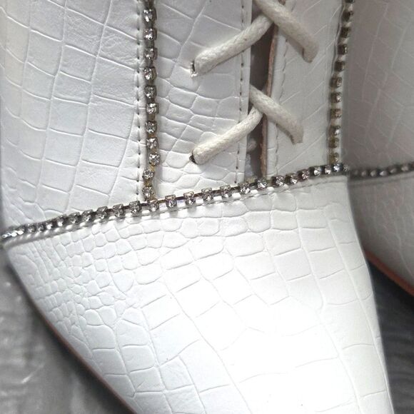 Azalea Wang Nights In Vegas Whitecroc Stiletto Boot,NIB - Picture 5 of 8